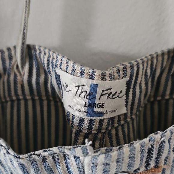 ●●WE THE FREE STRIPED PAINTERS OVERALLS NWOT SIZE L●● - Picture 2 of 12